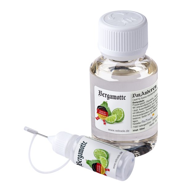 100 ml VanAnderen® PREMIUM Liquid für Aroma-Verdampfer und Diffusoren + 10ml Nadelflasche Bergamotte