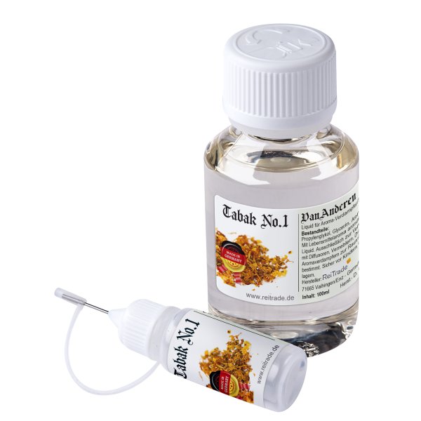 100 ml VanAnderen® PREMIUM Liquid für Aroma-Verdampfer und Diffusoren + 10ml Nadelflasche Tabak No. 1