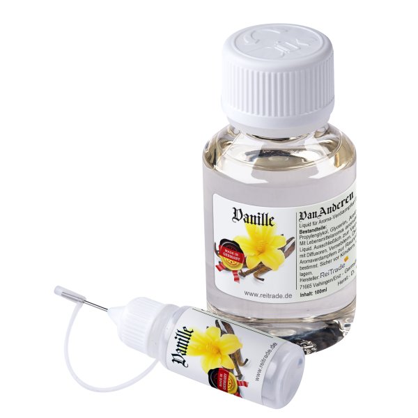 100 ml VanAnderen® PREMIUM Liquid für Aroma-Verdampfer und Diffusoren + 10ml Nadelflasche Vanille